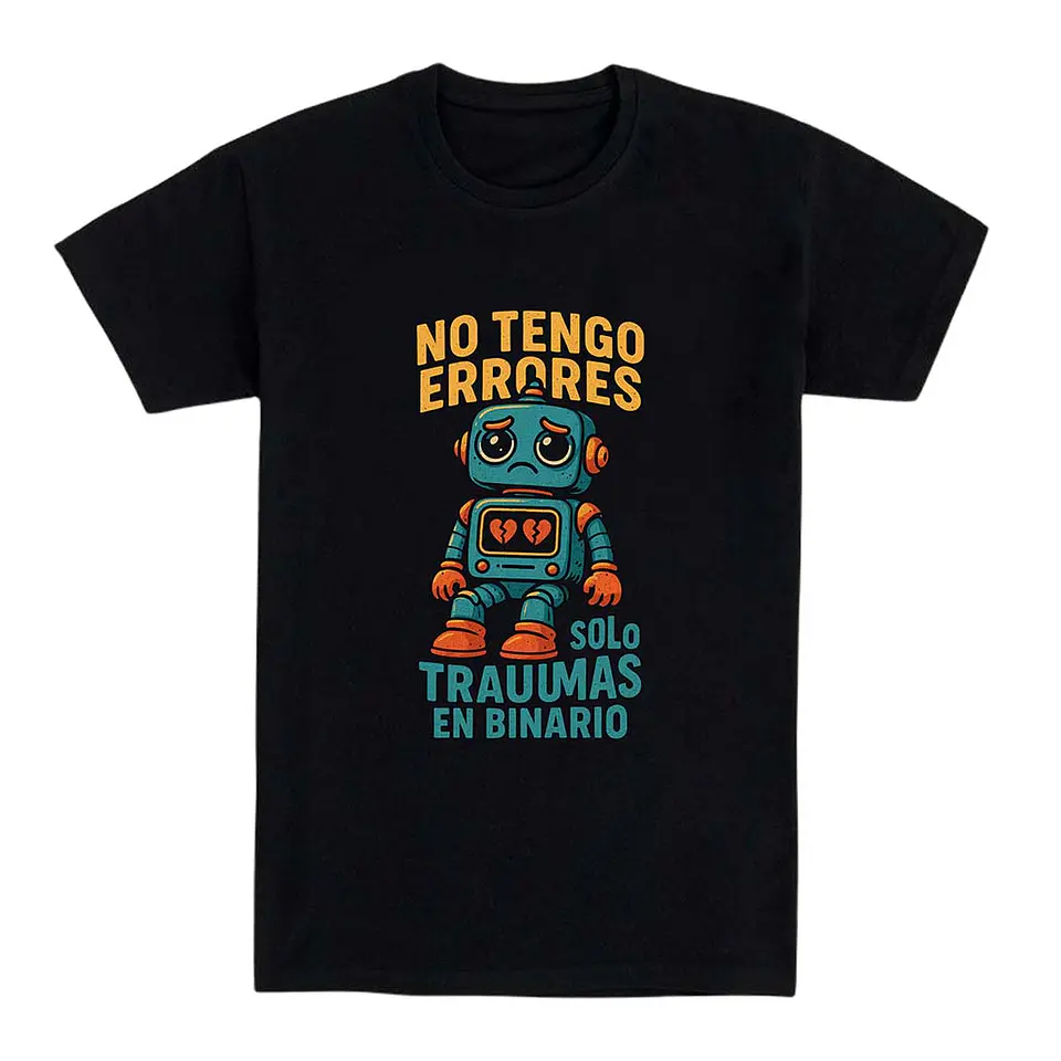 Camiseta graciosa – No tengo errores, solo traumas en binario 1