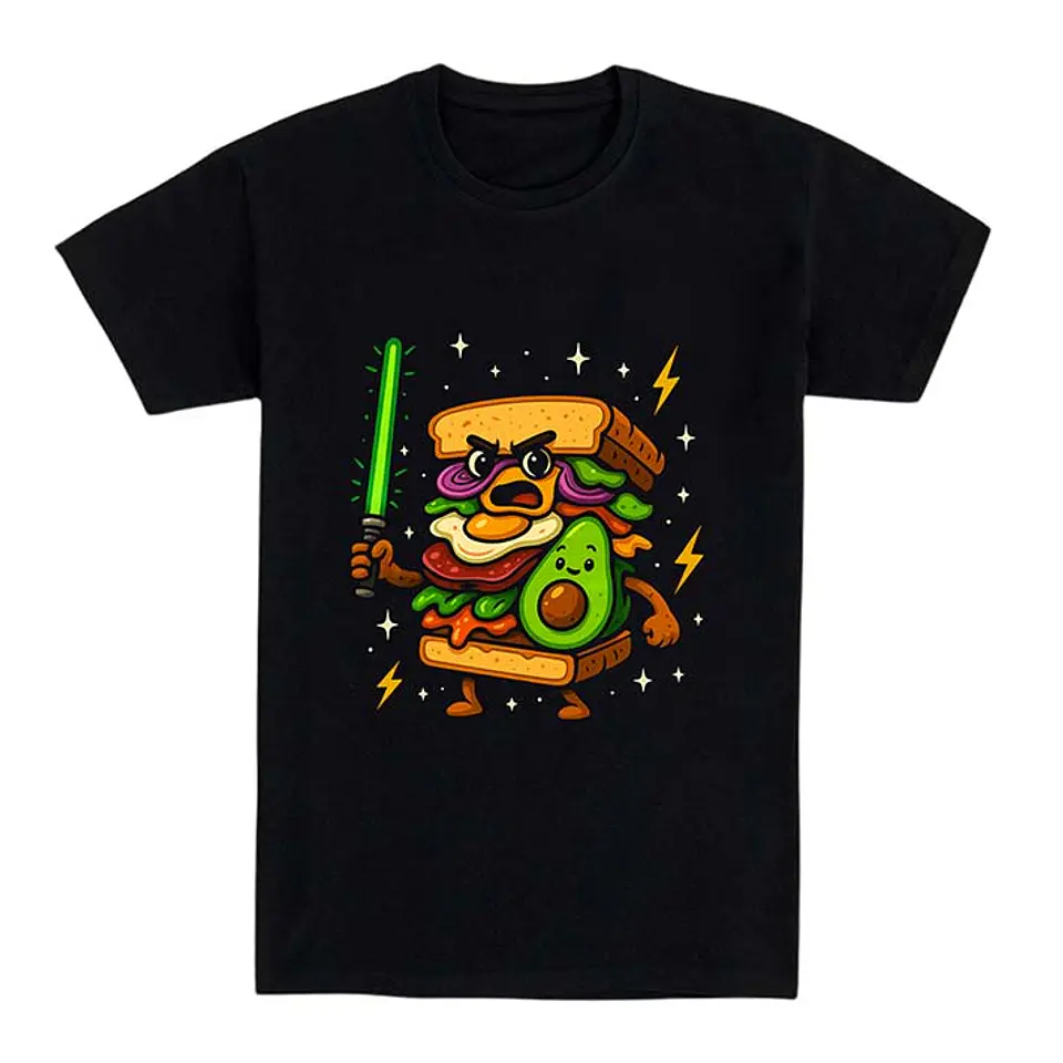 Camiseta graciosa – Sándwich Jedi con aguacate galáctico 1