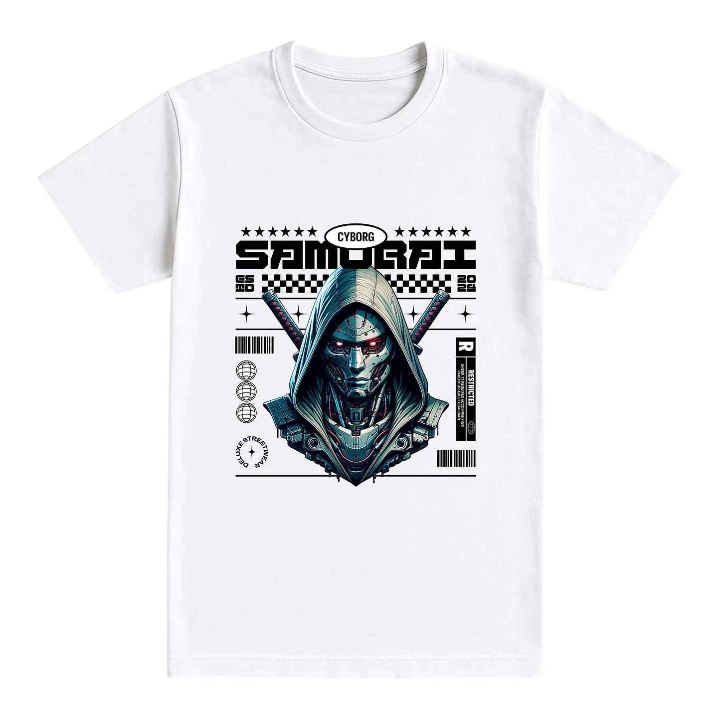 Camiseta streetwear – Cyborg Samurai 1