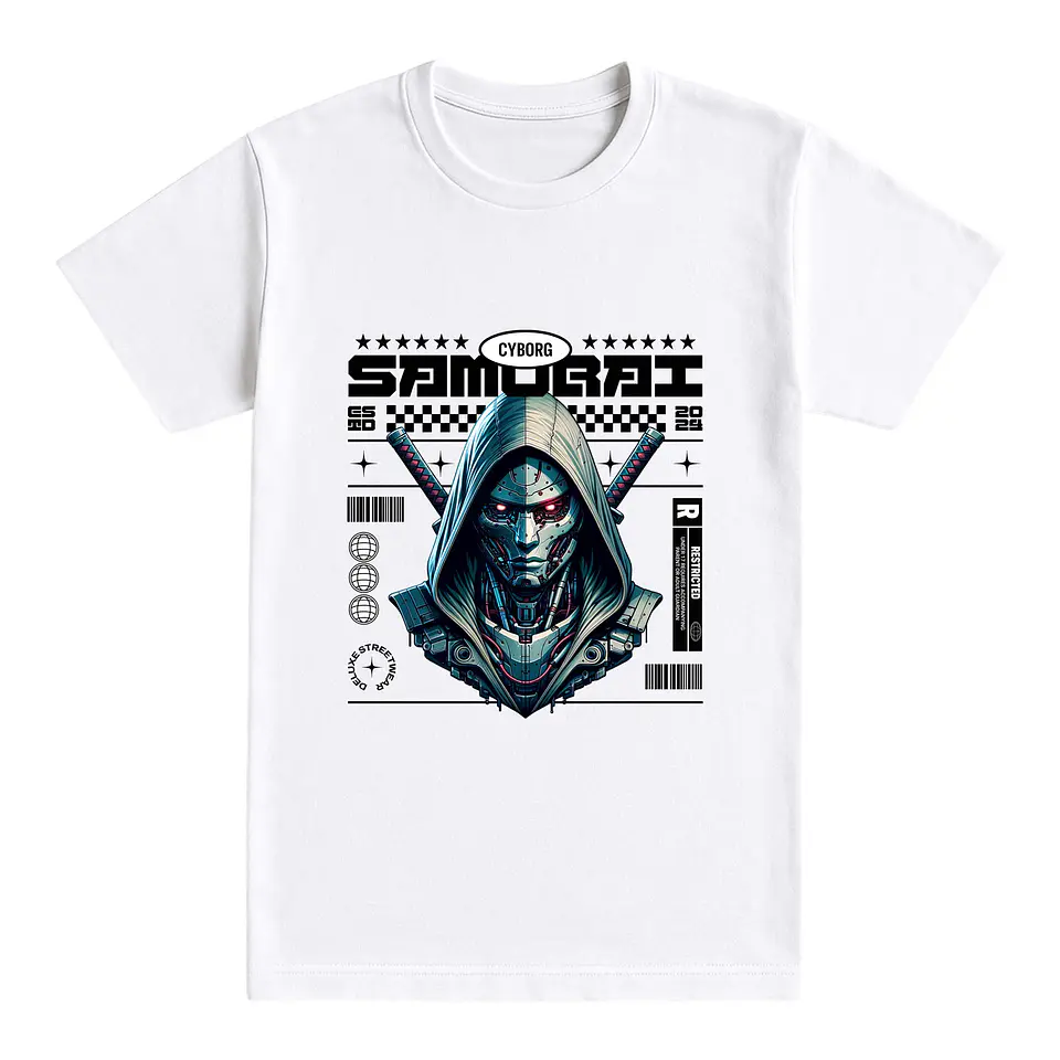Camiseta streetwear – Cyborg Samurai 1