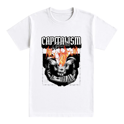 Camiseta streetwear – Capitalism Unleashed Blanca