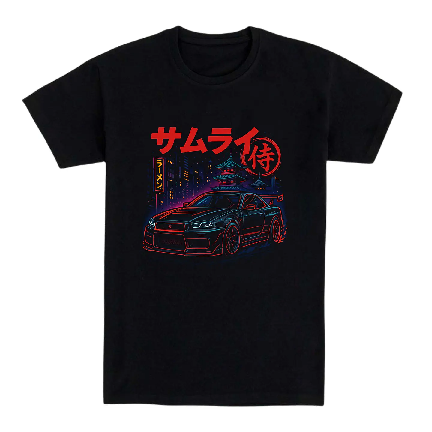 Camiseta coches - Camiseta Samurai Racer Estilo Nocturno Japonés  1