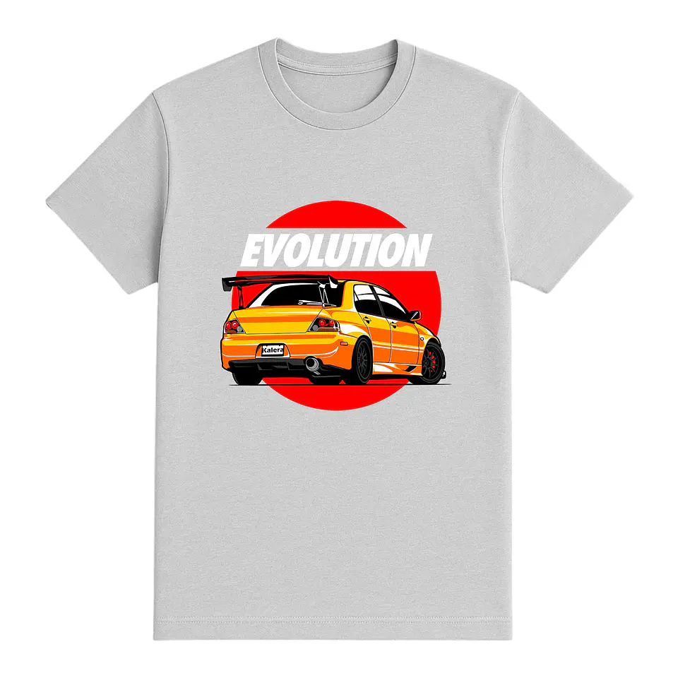 Camiseta coches – Espíritu EVO en el Sol Naciente 1