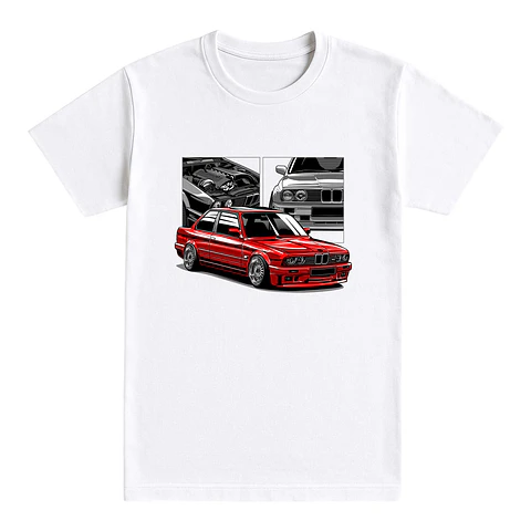 Camiseta coches – Leyenda Roja del Asfalto E30