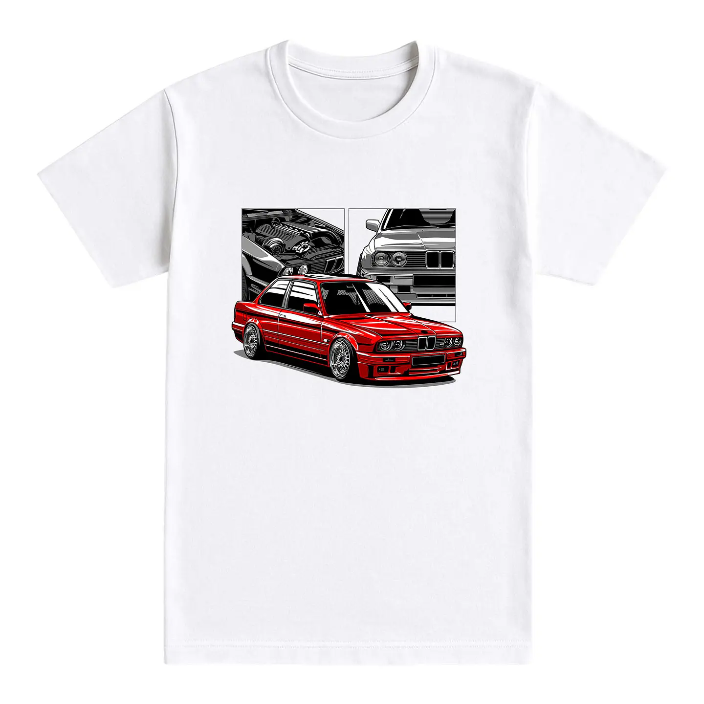 Camiseta coches – Leyenda Roja del Asfalto E30 1