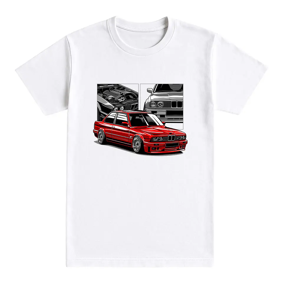 Camiseta coches – Leyenda Roja del Asfalto E30 1