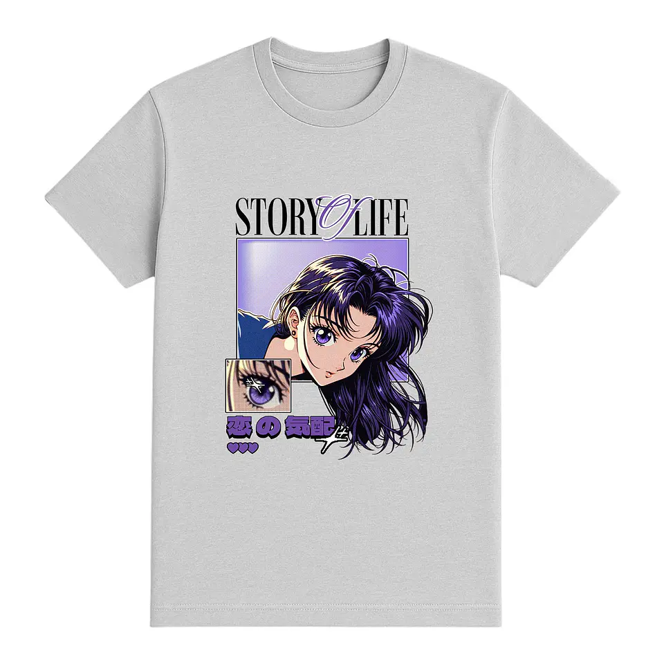 Camiseta Japón/anime – Romance Retro en Viñetas 1