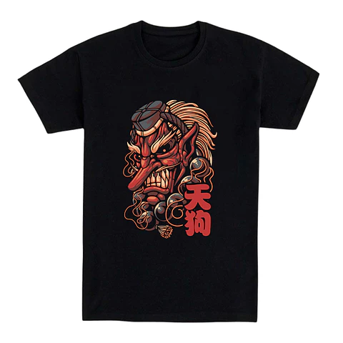 Camiseta Japón/anime – Espíritu Tengu del Bosque