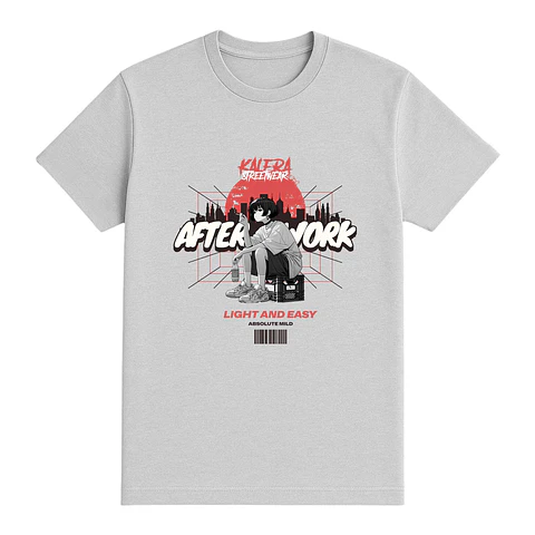 Camiseta Japón/anime – After Work en Tokio Gris