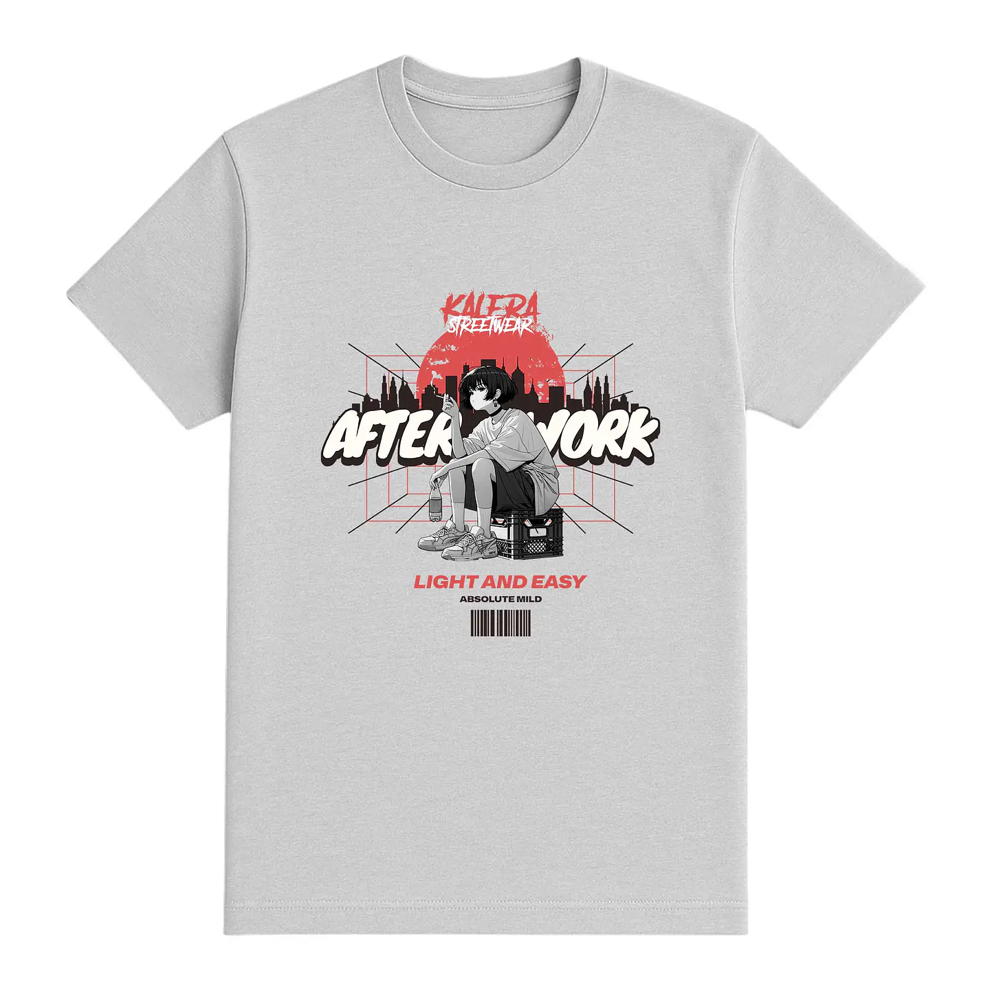 Camiseta Japón/anime – After Work en Tokio Gris 1