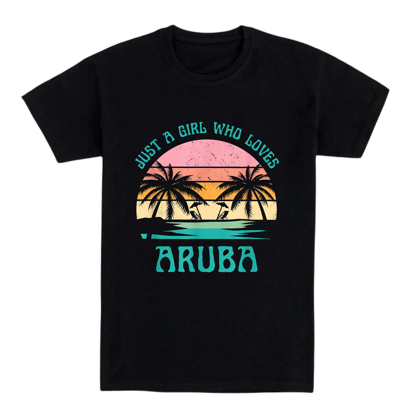 Camiseta playa – Just a Girl Who Loves Aruba 1
