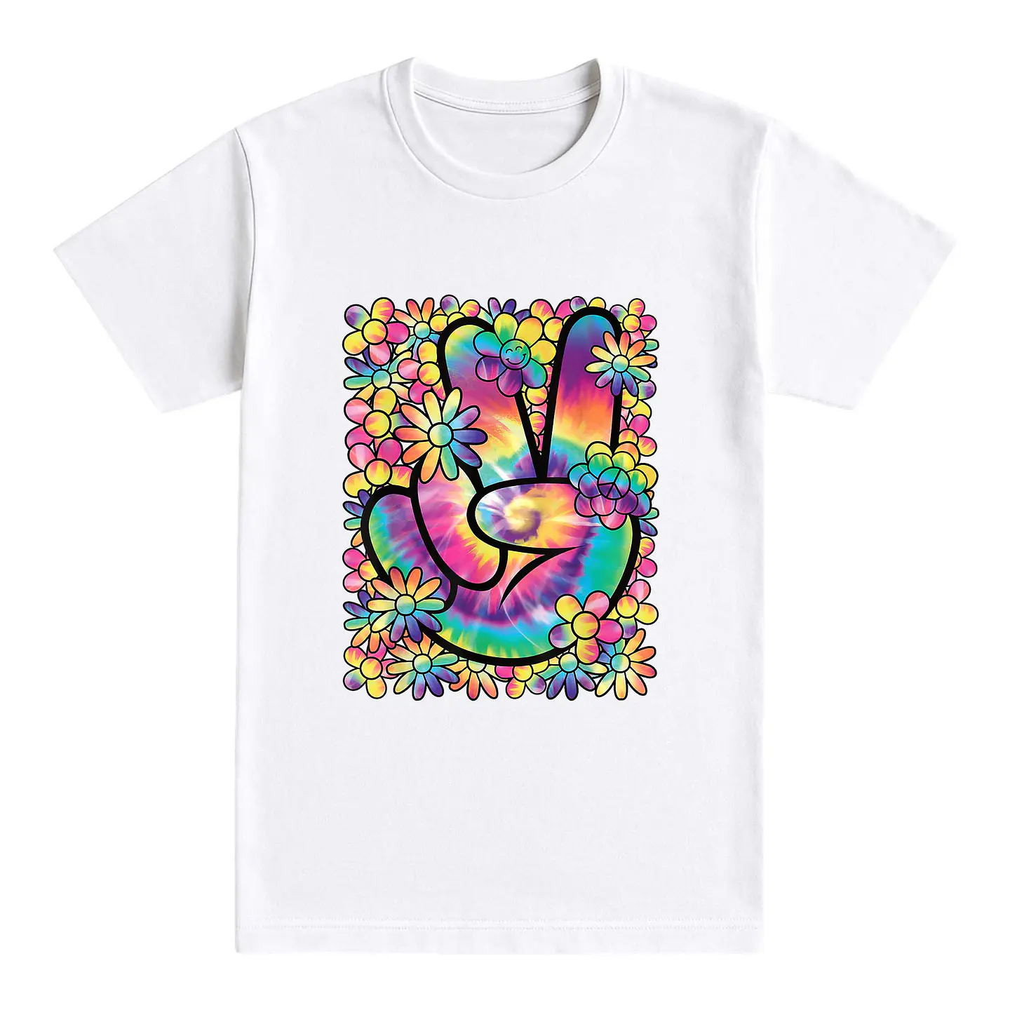 Camiseta playa – Peace & Flowers Tie-Dye 1