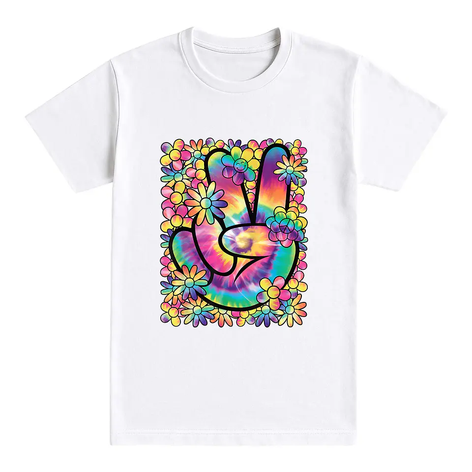 Camiseta playa – Peace & Flowers Tie-Dye 1