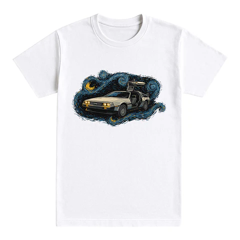 Camiseta retro – Delorean estrellado