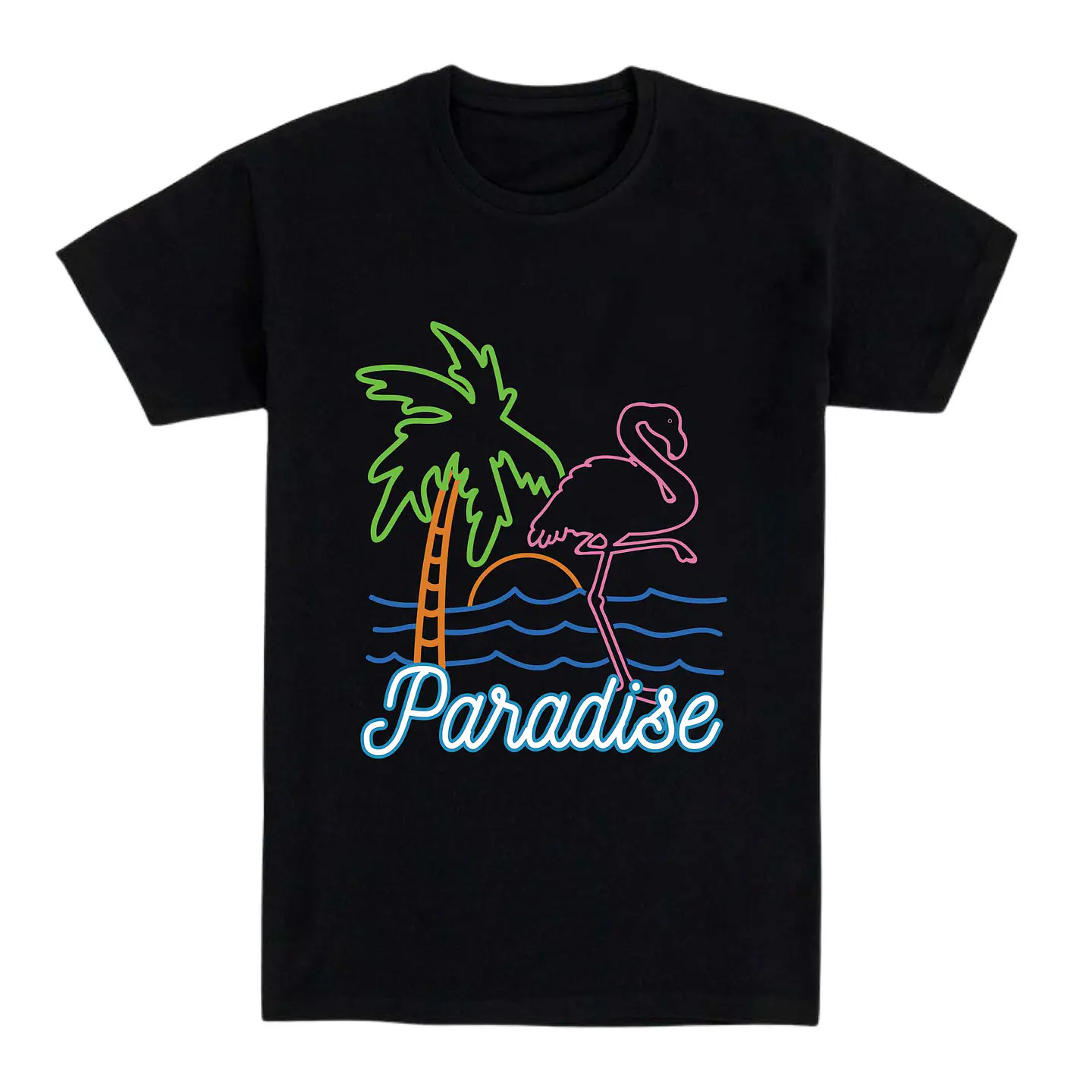 Camiseta retro – Flamingo Paradise 1