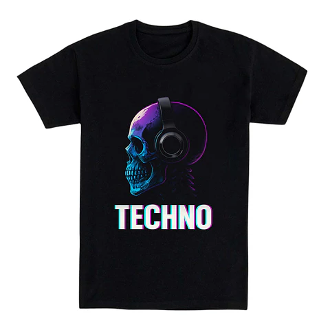 Camiseta techno – Calavera con cascos