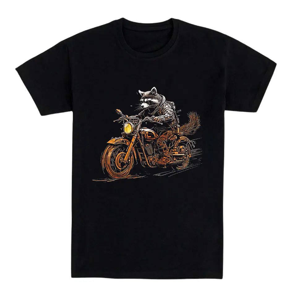 Camiseta motero – Raccoon Rider 1