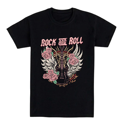 Camiseta rockera – Rosas y Distorsión