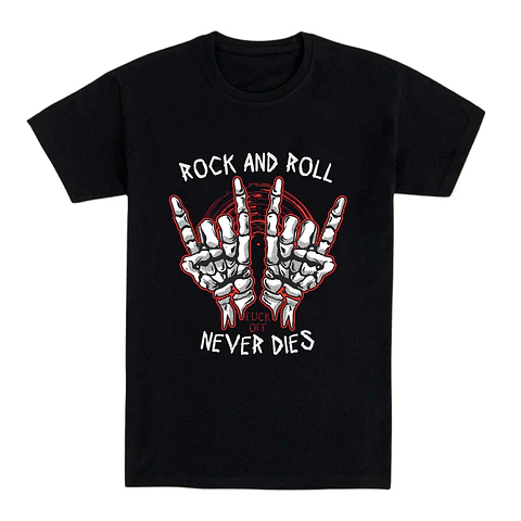 Camiseta rockera – Never Dies, Fuck Off