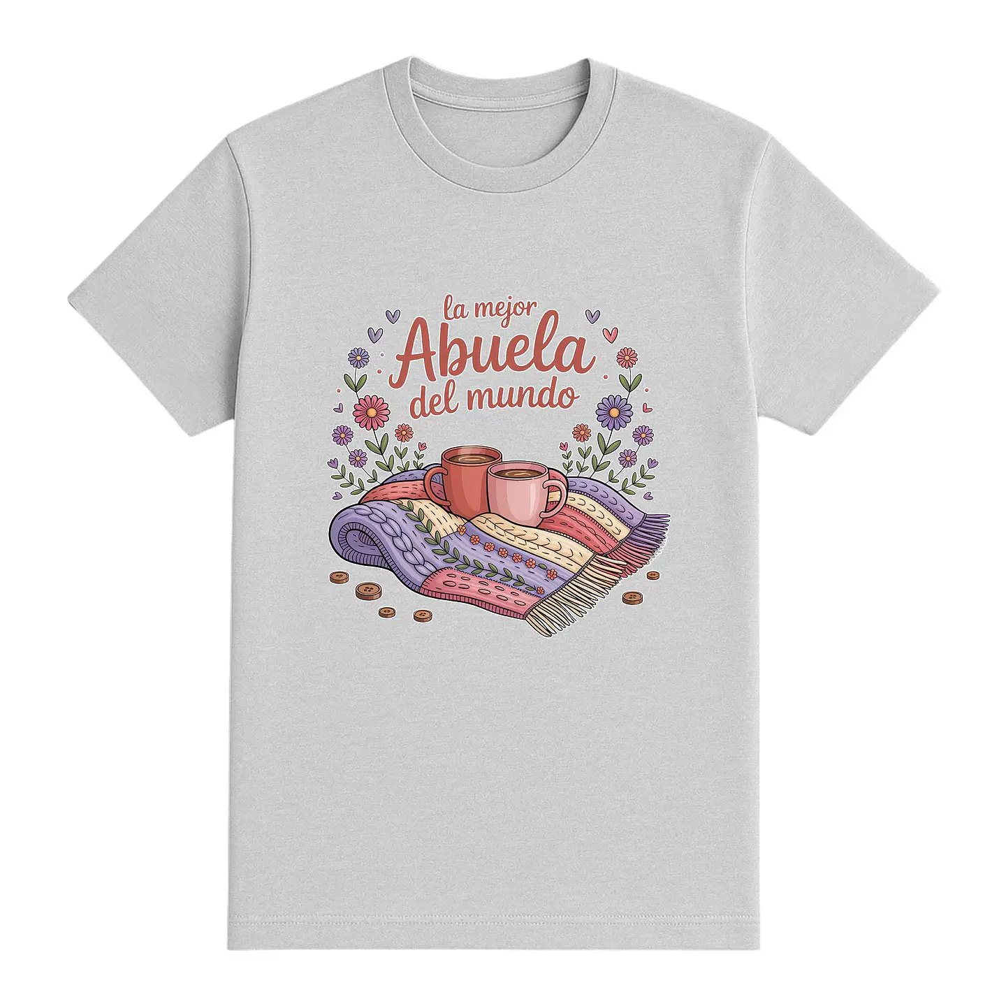 Camiseta Abuela - La Mejor Abuela del Mundo con Mantas y Café 1