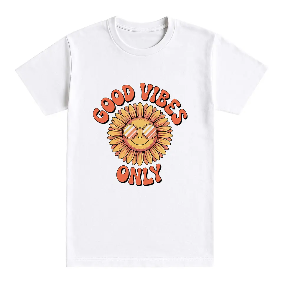 Camiseta hippie – Good Vibes Only  1