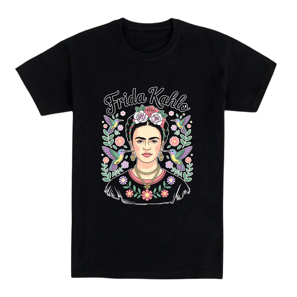 Camiseta Frida Kahlo – Flores, fuerza y libertad 1