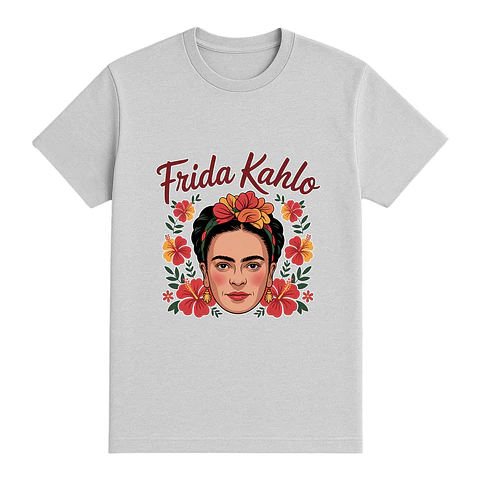 Camiseta Frida Kahlo – Flores, fuego y actitud