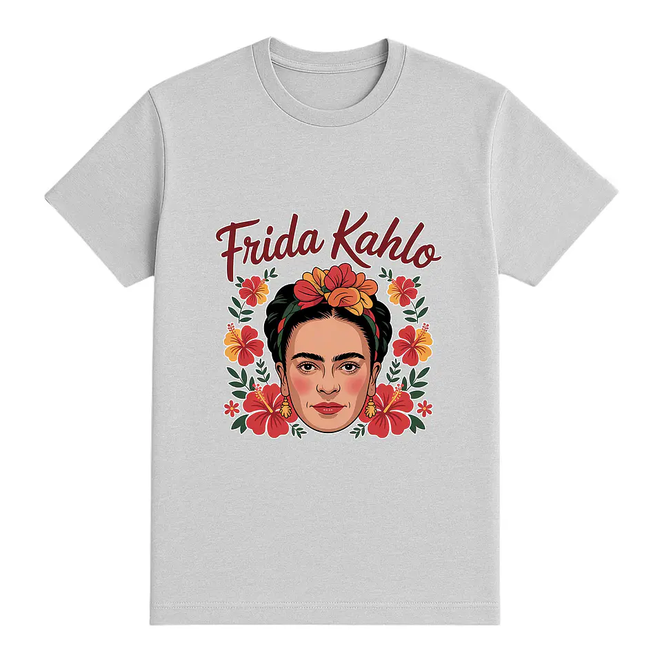 Camiseta Frida Kahlo – Flores, fuego y actitud 1