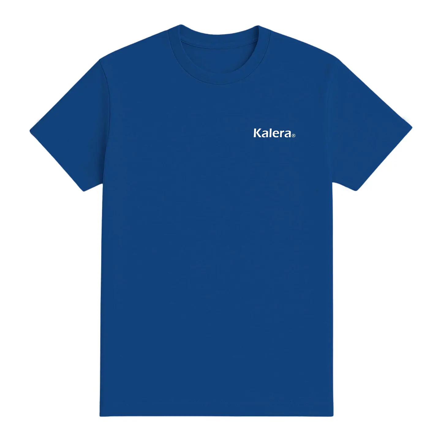 Camiseta basica azul con logo pequeño 1