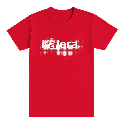 Camiseta básica roja logo blanco con efecto semitono