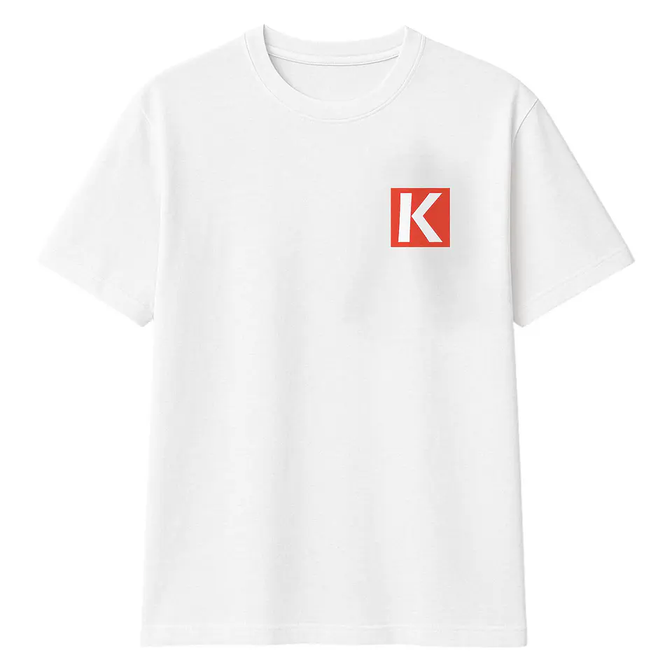 Camiseta oversize blanca logo K - UNISEX 1