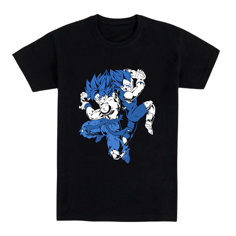 Camiseta anime - Dúo guerrero azul 1