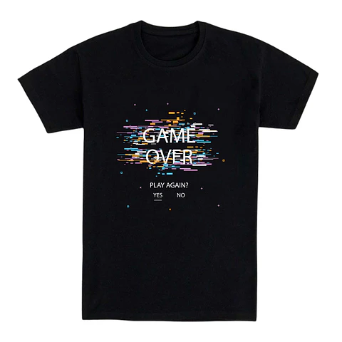 Camiseta gamer - Game Over Glitch