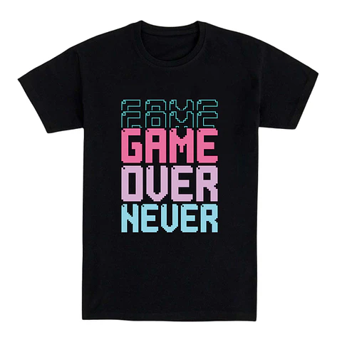  Camiseta gamer - Game Over Never