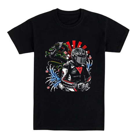 Camiseta moto - Piloto y dragón japonés