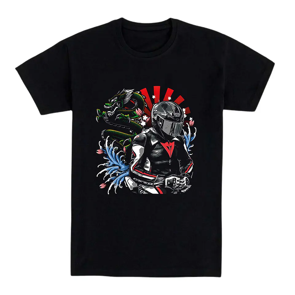 Camiseta moto - Piloto y dragón japonés 1