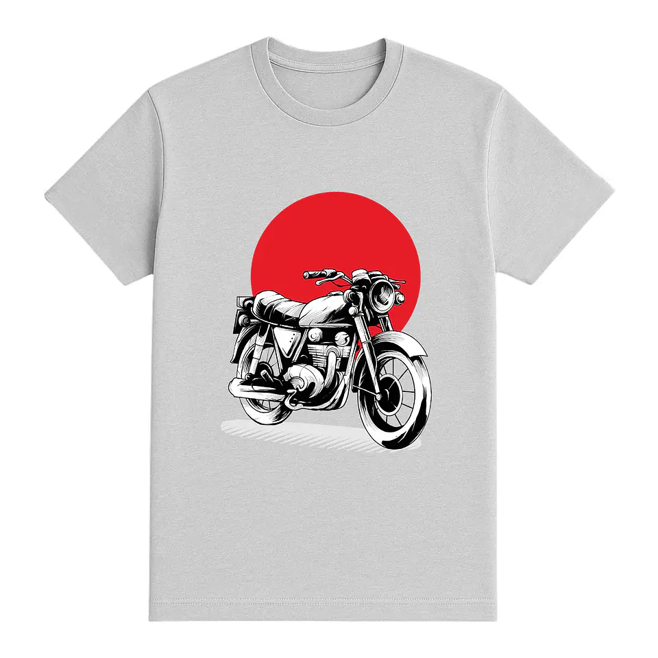 Camiseta moto - Clásica vintage con sol naciente 1