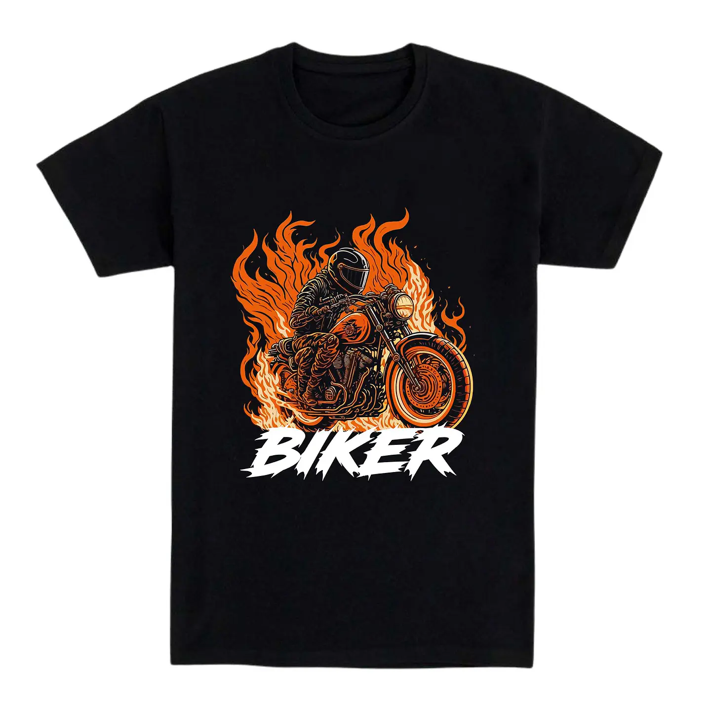 Camiseta moto - Motero en llamas 