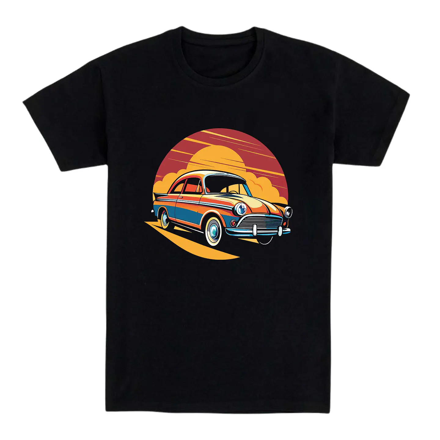 Camiseta coche - Paseo al Atardecer Estilo Retro-Vintage 1