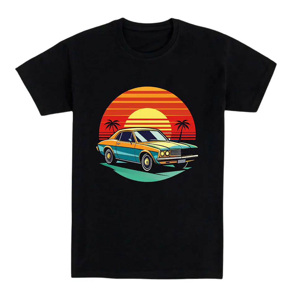Camiseta coches - Vibras de Playa y Atardecer '80s 1