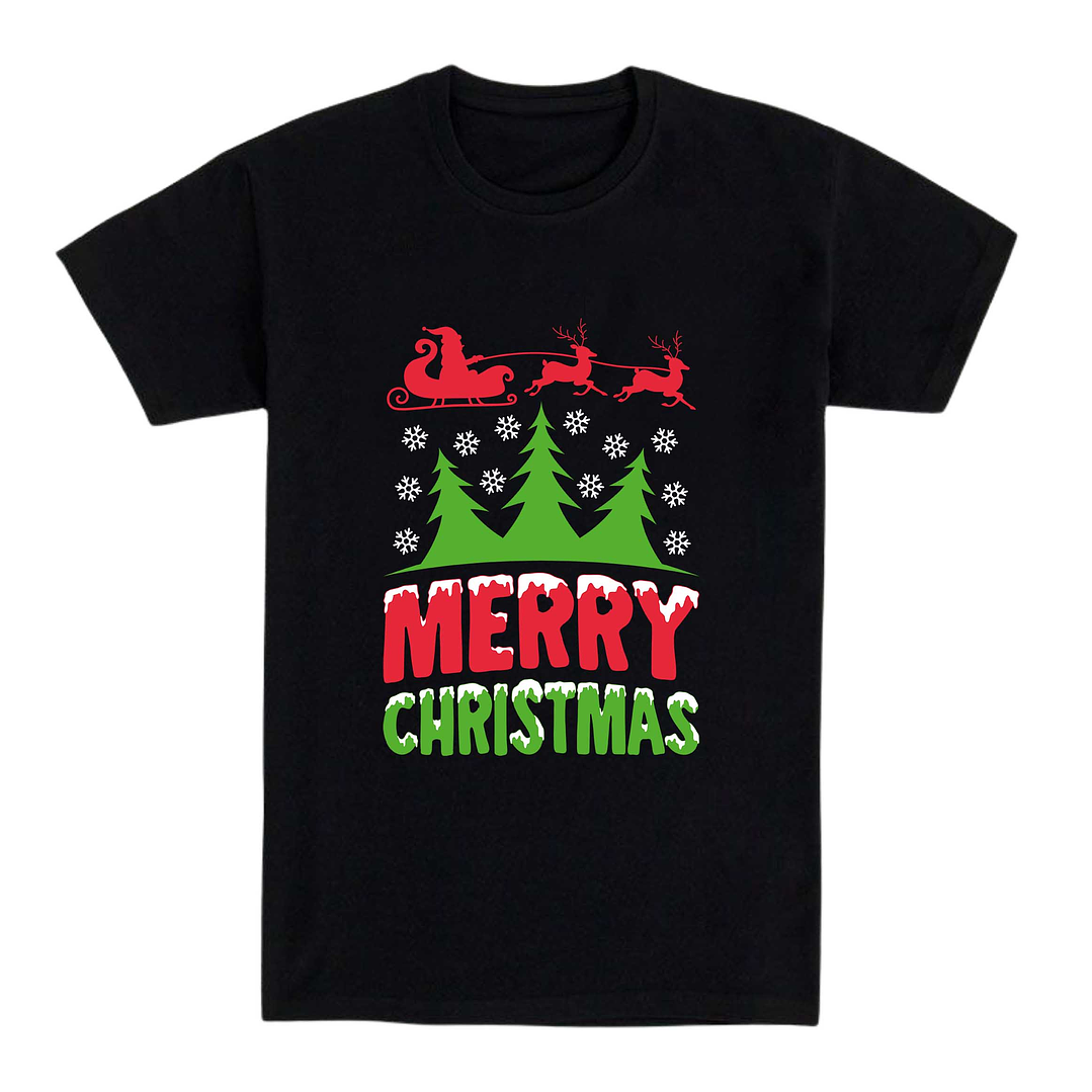 Camiseta navidad - Santa y Renos 1