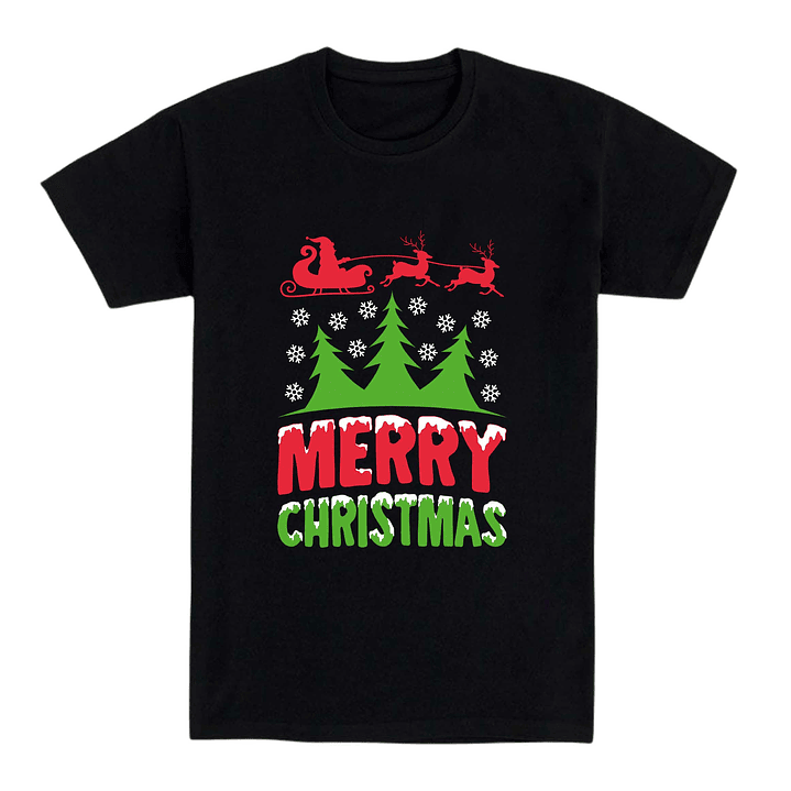 Camiseta navidad - Santa y Renos 1