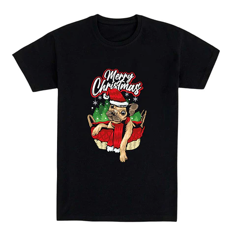 Camiseta navidad - Chihuahua Navideño en Cesta