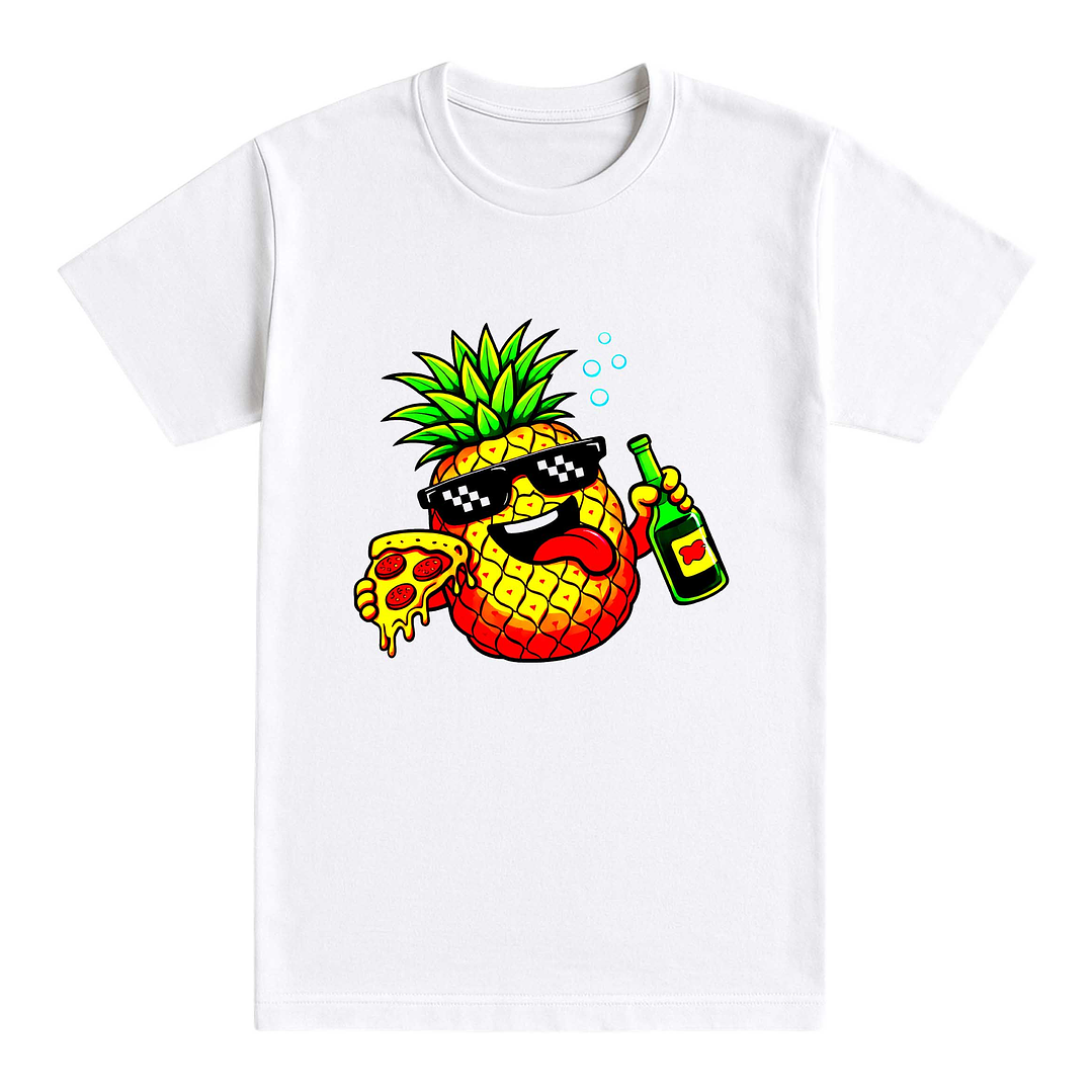 Camiseta fea - Piña con pizza 1