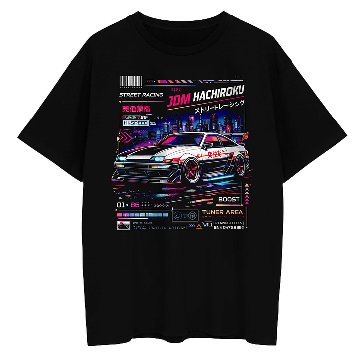Camiseta coche oversize - JDM HACHIROKU 1