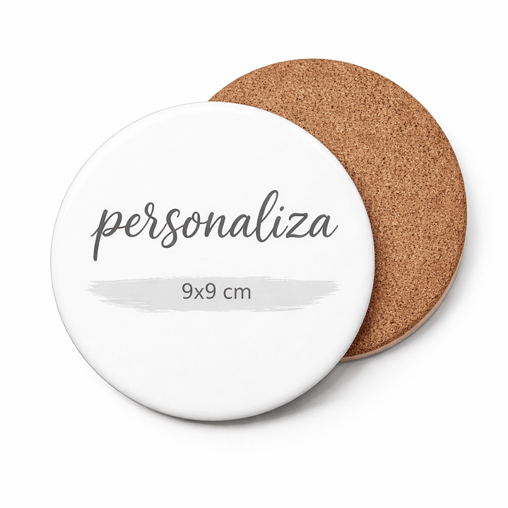 Posavaso personalizado de cerámica forma circular 9x9cm 1
