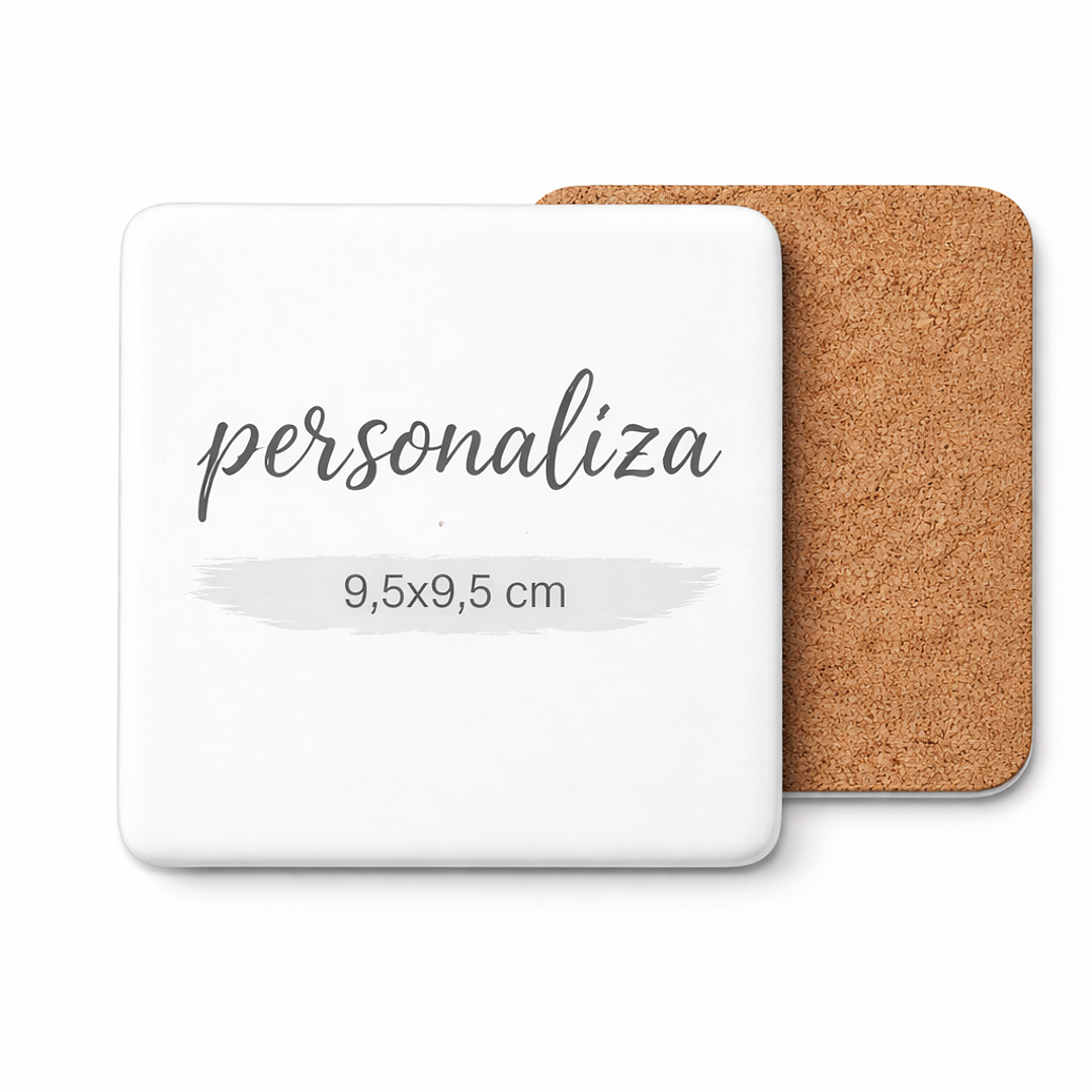 Posavaso personalizado de cerámica forma cuadrada 9,5x9,5cm 1