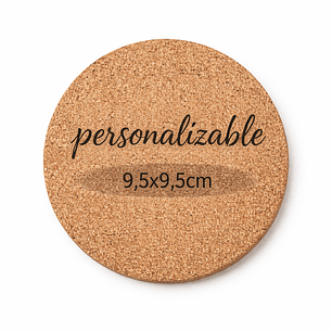 Posavaso personalizado de corcho forma circular 9,5x9,5cm