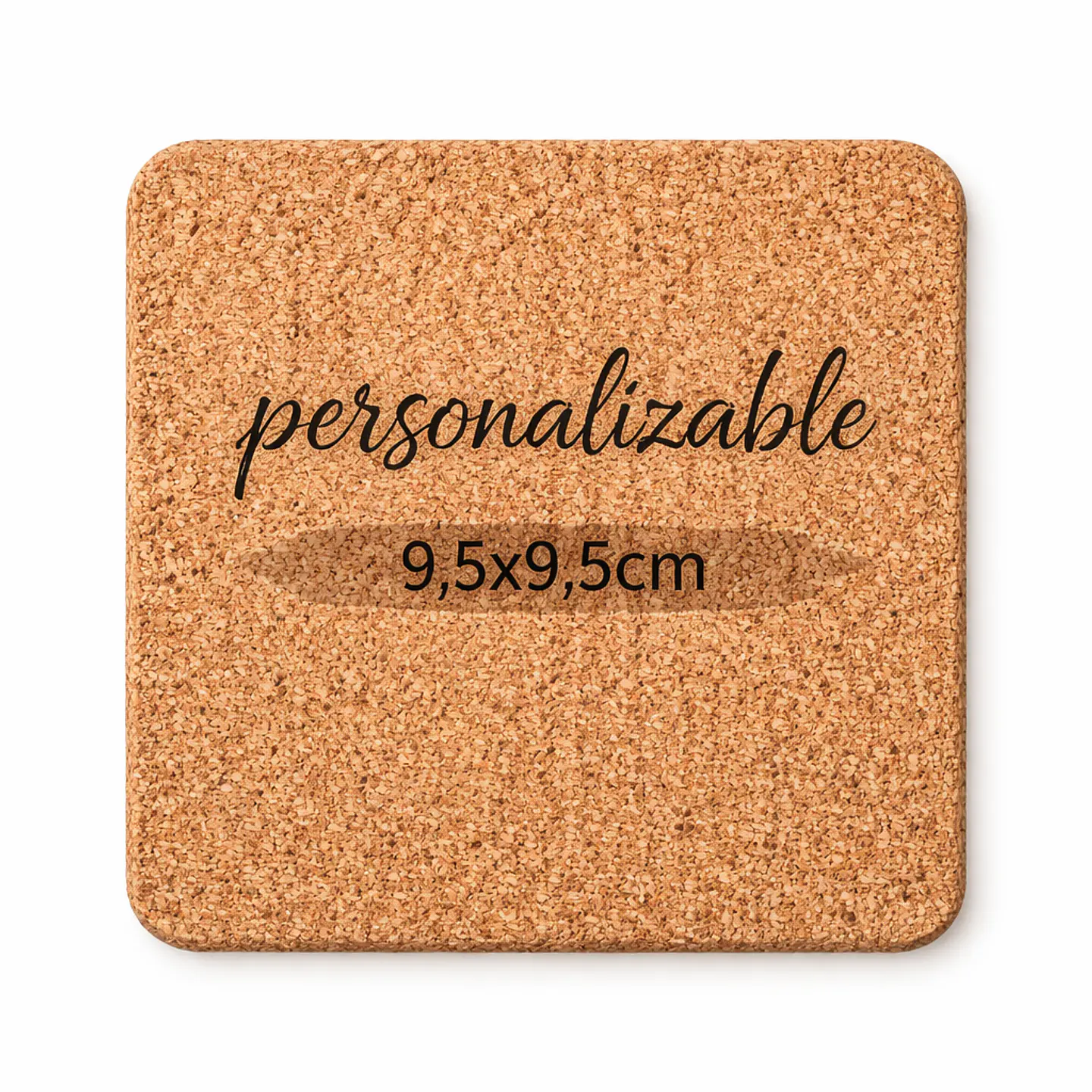 Posavaso personalizado de corcho forma cuadrada 9,5x9,5cm 1