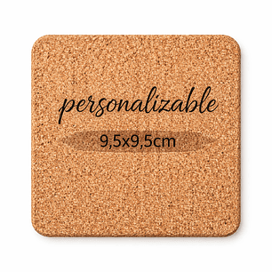 Posavaso personalizado de corcho forma cuadrada 9,5x9,5cm